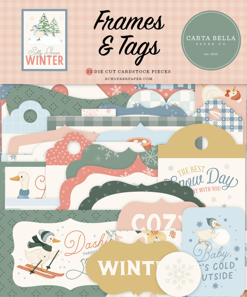 3 Pack - Carta Bella Tags & Frames Ephemera-Silly Goose Winter - 5A003W74-1HRSW - 810220754849