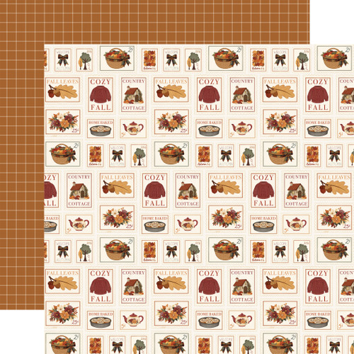 25 Pack - Carta Bella Here Comes Autumn Cardstock 12"X12"-Cozy Fall Stamps - 5A003VX6-1HRC9 - 810220750568