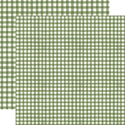 25 Pack - Echo Park Watercolor Gingham Christmas Cardstock 12"X12"-Olive - 5A003W2J-1HRNG - 810208648177