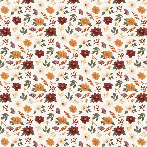 25 Pack - Carta Bella Here Comes Autumn Cardstock 12"X12"-Fall Floral Picks - 5A003VX6-1HRC8
