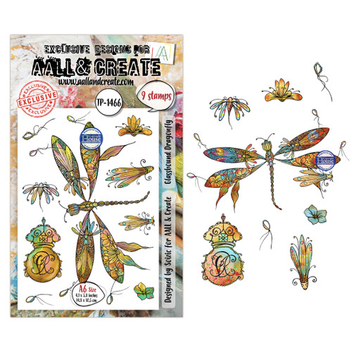 AALL And Create A6 Photopolymer Clear Stamp Set-Glassbound Dragonfly - 5A003WFB-1HS1Y - 5061097792709