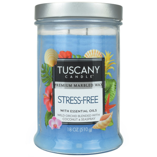 4 Pack - Tuscany Candle- Candle 2-Wick Single Pour Smooth Wax 18oz-Stress-Free - 5A003S0X-1HNYF - 644124566747