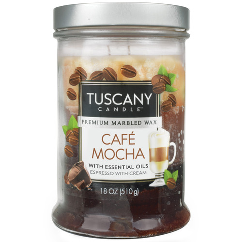 4 Pack - Tuscany Candle-Candle 2-Wick Triple Pour Mottled Wax 18oz-Cafe Mocha - 5A003S1C-1HNYH - 644124514298