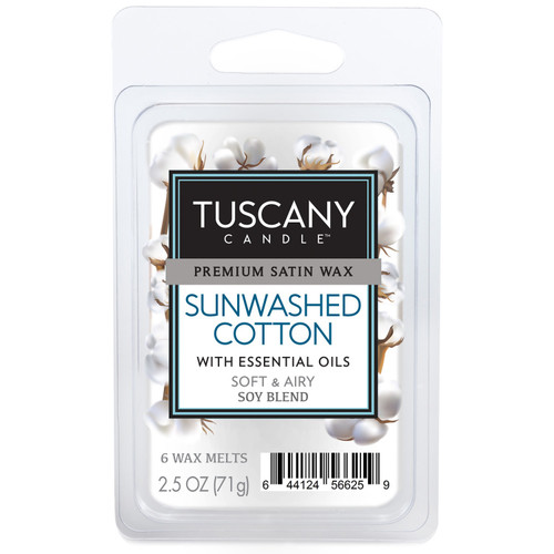 6 Pack - Tuscany Candle Premium Satin Wax 6-Cube Melt Bars 2.5oz-Sun Washed Cotton - 5A003S13-1HNYT - 644124566259