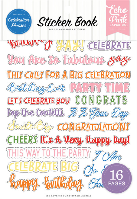 Echo Park Sticker Book-Celebration Phrases - 5A003W52-1HRQX - 810208647361