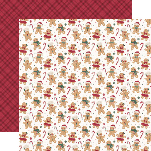 25 Pack - Echo Park Baking Christmas Cheer Cardstock 12"X12"-Cheerful Gingerbread - 5A003VZG-1HRHW - 810220751619