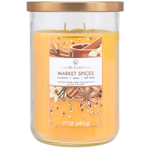Candle Essentials Candle 2-Wick Soy Wax 17oz-Market Spices - 5A003S0Y-1HNX5 - 644124748549