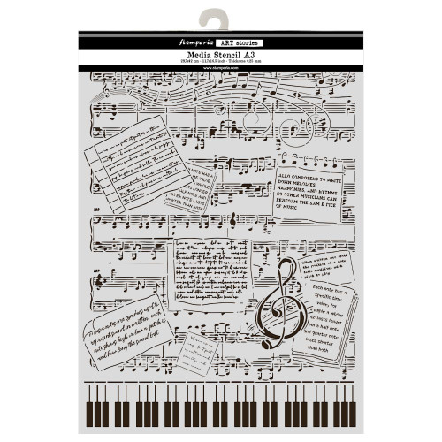 3 Pack - Stamperia Stencils A3 11.7" x 16.5"-Music - 5A003TCD-1HQBC - 5993110053385
