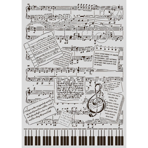 3 Pack - Stamperia Stencils A3 11.7" x 16.5"-Music - 5A003TCD-1HQBC