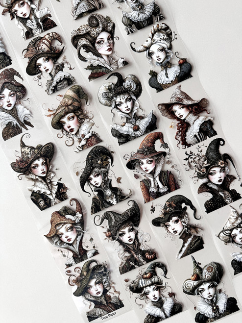 Torn Pape 3D Gloss PET Tape 6m-Whimsical Renaissance Witch Portraits - 5A003XMF-1HSP5 Torn Pape 3D Gloss PET Tape 6m-Whimsical Renaissance Witch Portraits - 5A003XMF-1HSP5