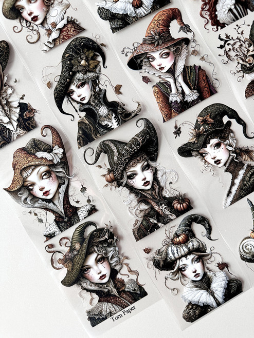 Torn Pape 3D Gloss PET Tape 6m-Whimsical Renaissance Witch Portraits - 5A003XMF-1HSP5 Torn Pape 3D Gloss PET Tape 6m-Whimsical Renaissance Witch Portraits - 5A003XMF-1HSP5