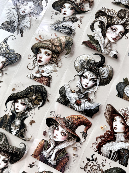 Torn Pape 3D Gloss PET Tape 6m-Whimsical Renaissance Witch Portraits - 5A003XMF-1HSP5 Torn Pape 3D Gloss PET Tape 6m-Whimsical Renaissance Witch Portraits - 5A003XMF-1HSP5