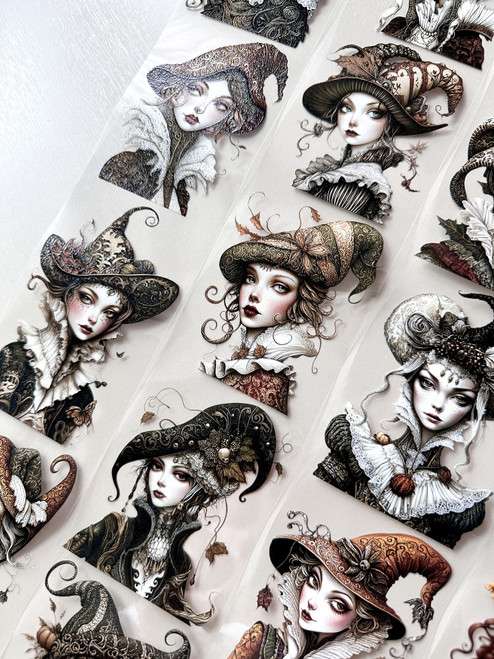 Torn Pape 3D Gloss PET Tape 6m-Whimsical Renaissance Witch Portraits - 5A003XMF-1HSP5 Torn Pape 3D Gloss PET Tape 6m-Whimsical Renaissance Witch Portraits - 5A003XMF-1HSP5