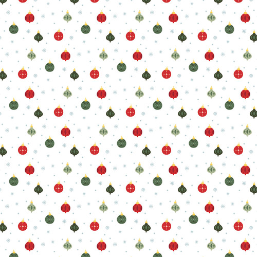 25 Pack - Echo Park Here Comes Santa Paw Cardstock 12"X12"-Simple Ornaments - 5A003W0P-1HRJR