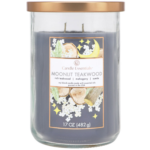 4 Pack - Candle Essentials Candle 2-Wick Soy Wax 17oz-Moonlit Teakwood - 5A003S0Y-1HNXB - 644124748617