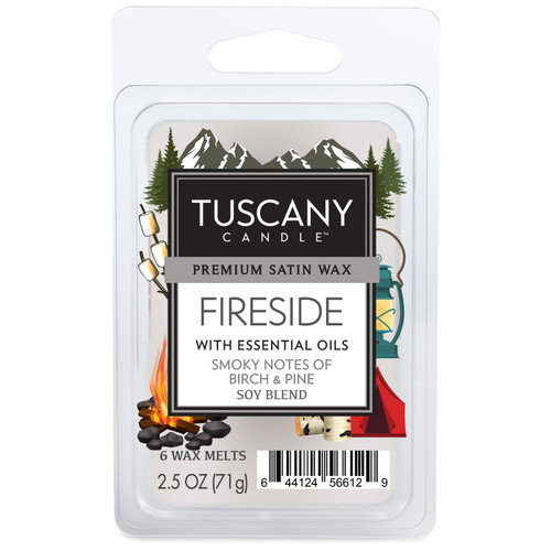 6 Pack - Tuscany Candle Premium Satin Wax 6-Cube Melt Bars 2.5oz-Fireside - 5A003S13-1HNX8 - 644124566129