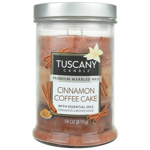 4 Pack - Tuscany Candle-Candle 2-Wick Triple Pour Mottled Wax 18oz-Cinnamon Coffee Cake - 5A003S1C-1HNX4 - 644124545872