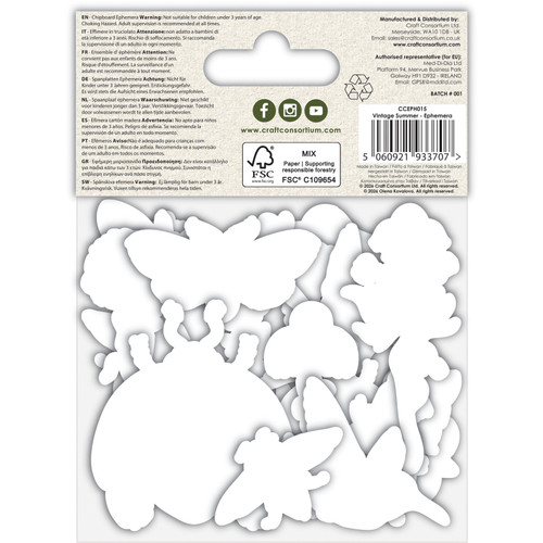 3 Pack - Craft Consortium Ephemera 42/Pkg-Vintage Summer - 5A003VG1-1HR99