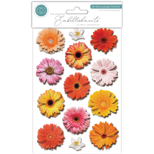 3 Pack - Craft Consortium 3D Decoupage Flowers-Soft Pastel - 5A003VG3-1HR9D - 5060921933790