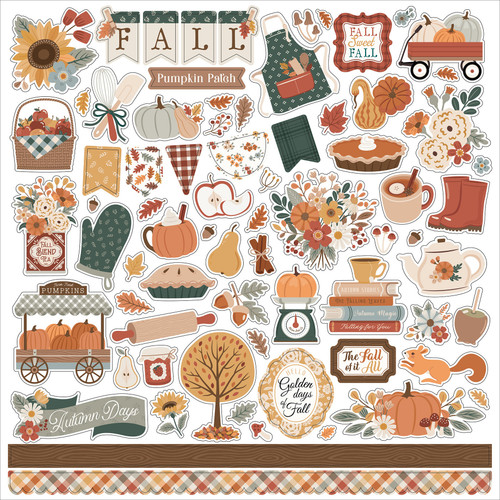 5 Pack - Echo Park Elements Cardstock Stickers 12"X12"-Feels Like Fall - 5A003VXK-1HRFB - 810220750414