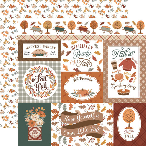 25 Pack - Echo Park Feels Like Fall Cardstock 12"X12"-Fall Journaling Cards - 5A003VXR-1HRDX - 810220750339