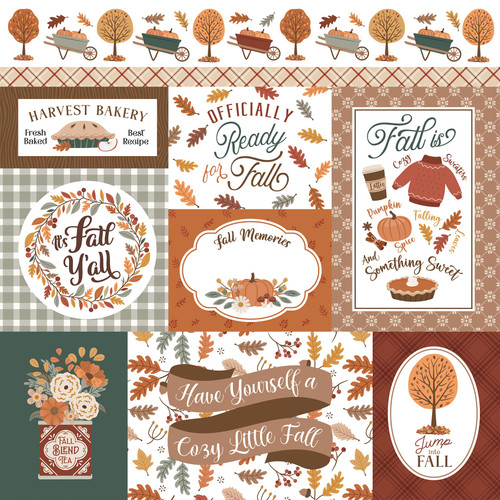 25 Pack - Echo Park Feels Like Fall Cardstock 12"X12"-Fall Journaling Cards - 5A003VXR-1HRDX