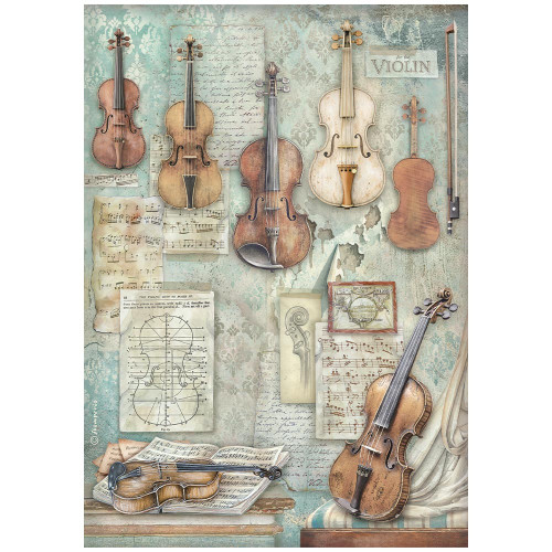 3 Pack - Stamperia Symphony Rice Paper Sheet A4-Violins - 5A003TCG-1HQ9J - 5993110053224