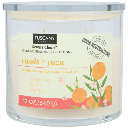 4 Pack - Tuscany Candle-Candle 2-Wick Serene Clean 12oz-Cassis + Yuzu - 5A003S0G-1HNX9 - 644124762354