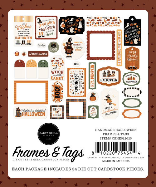 3 Pack - Carta Bella Frames & Tags Ephemera-Handmade Halloween - 5A003VVQ-1HR9W