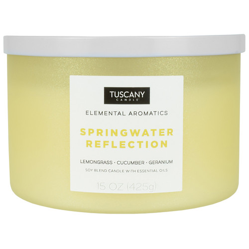 3 Pack - Tuscany Candle-Candle 3-Wick Elemental Aromatics Jar 15oz-Springwater Reflection - 5A003S0Z-1HNX1 - 644124727414