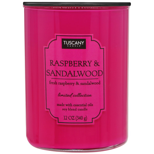 Tuscany Candle-Candle 2-Wick Color Splash Opaque Jar 12oz-Raspberry & Sandalwood - 5A003S0L-1HNXT - 644124747603
