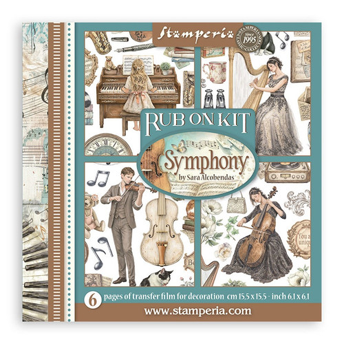 Stamperia Assortment Rub-On 6.1"x6.1" - 6/Pkg-Symphony - 5A003TDD-1HQBZ - 5993110052739