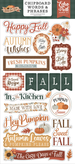 3 Pack - Echo Park Chipboard Words & Phrases 6"X13"-Feels Like Fall - 5A003VXD-1HRF3 - 810208649860