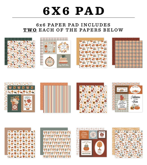 3 Pack - Echo Park Double-Sided Paper Pad 6"X6"-Feels Like Fall - 5A003VXX-1HRF5