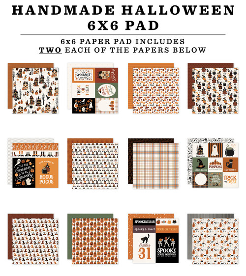 3 Pack - Carta Bella Double-Sided Paper Pad 6"X6"-Handmade Halloween - 5A003VVV-1HRB6