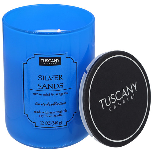 4 Pack - Tuscany Candle-Candle 2-Wick Color Splash Opaque Jar 12oz-Silver Sands - 5A003S0L-1HNWL