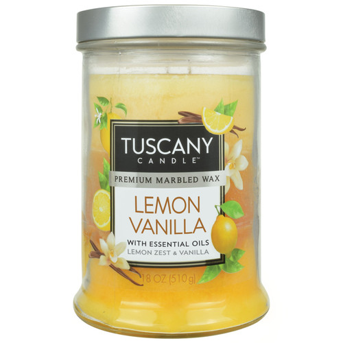 4 Pack - Tuscany Candle-Candle 2-Wick Triple Pour Mottled Wax 18oz-Lemon Vanilla - 5A003S1C-1HNWJ - 644124545889