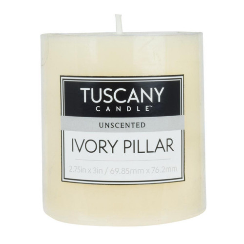 12 Pack - Tuscany Candle Unscented Candle Pillar 3X3 Inch Flat Top-Ivory Flat Top - 5A003S1G-1HNWR - 644124561469