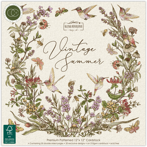 Craft Consortium Double-Sided Paper Pad 12"X12" 30/Pkg-Vintage Summer - 5A003VFW-1HR96 - 5060921933684