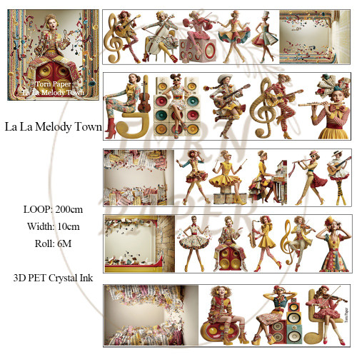 Torn Pape 3D Gloss PET Tape 6m-La La Melody Town - 5A003XPL-1HSMW - 8800325563257