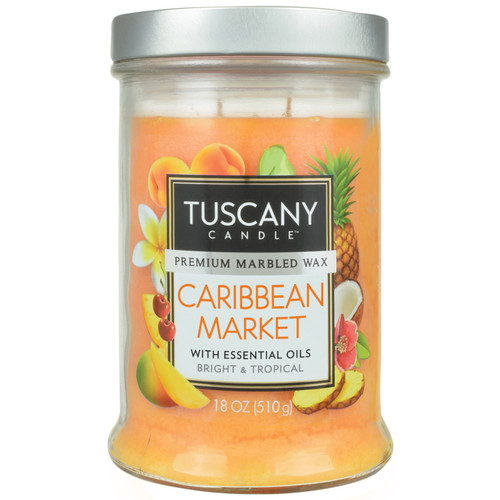 4 Pack - Tuscany Candle- Candle 2-Wick Single Pour Smooth Wax 18oz-Caribbean Market - 5A003S0X-1HNXM - 644124501199