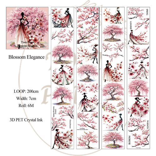 Torn Pape 3D Gloss PET Tape 6m-Blossom Elegance - 5A003XNP-1HSPT - 8800325562656