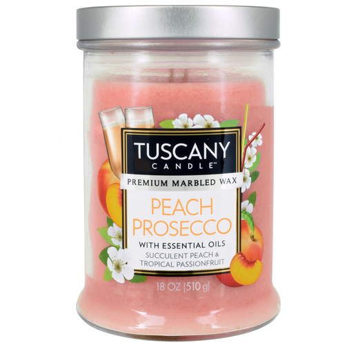 4 Pack - Tuscany Candle- Candle 2-Wick Single Pour Smooth Wax 18oz-Peach Prosecco - 5A003S0X-1HNY0 - 644124696482