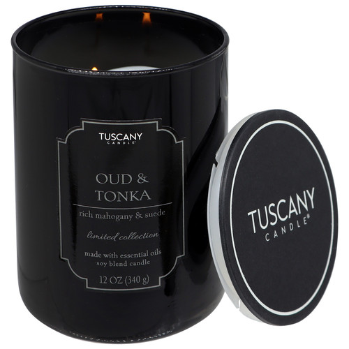 4 Pack - Tuscany Candle-Candle 2-Wick Color Splash Opaque Jar 12oz-Oud & Tonka - 5A003S0L-1HNY6