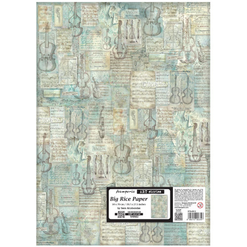 Stamperia Rice Paper 19.69"X27.56-Music Pattern - 5A003TD4-1HQBM - 5993110053347