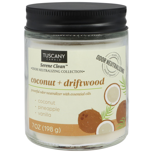 Tuscany Candle-Candle Single-Wick Serene Clean 7oz-Coconut + Driftwood - 5A003S0M-1HNVS - 644124762323