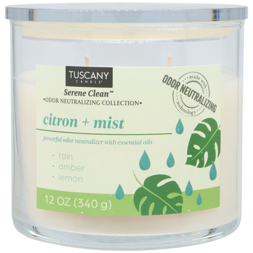 4 Pack - Tuscany Candle-Candle 2-Wick Serene Clean 12oz-Citron + Mist - 5A003S0G-1HNTK - 644124762378