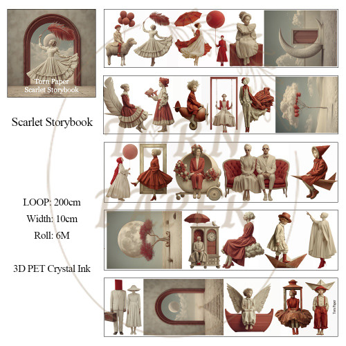 Torn Pape 3D Gloss PET Tape 6m-Scarlet Storybook - 5A003XPP-1HSMS - 8800325563271