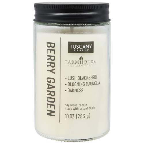 4 Pack - Tuscany Candle-Candle Single-Wick Farmhouse Mason Jar 10oz-Berry Garden - 5A003S1H-1HNTT - 644124762279