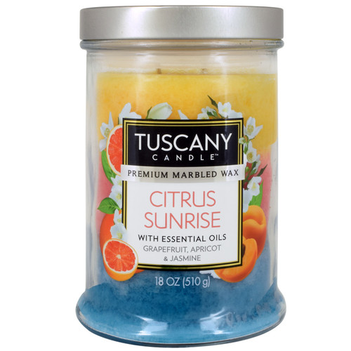 4 Pack - Tuscany Candle-Candle 2-Wick Triple Pour Mottled Wax 18oz-Citrus Sunrise - 5A003S1C-1HNTZ - 644124696512